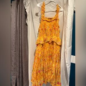 Disney Orange Yellow Tiered Ruffled Sundress Princess Tiana 2xl